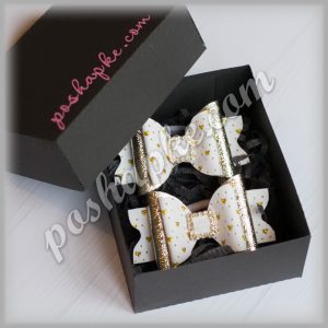 Банты "Золотые сердечки"