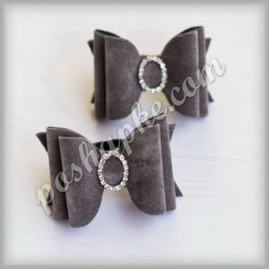 Банты Серый бархат