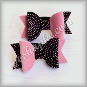 Банты Бархат черный+розовый